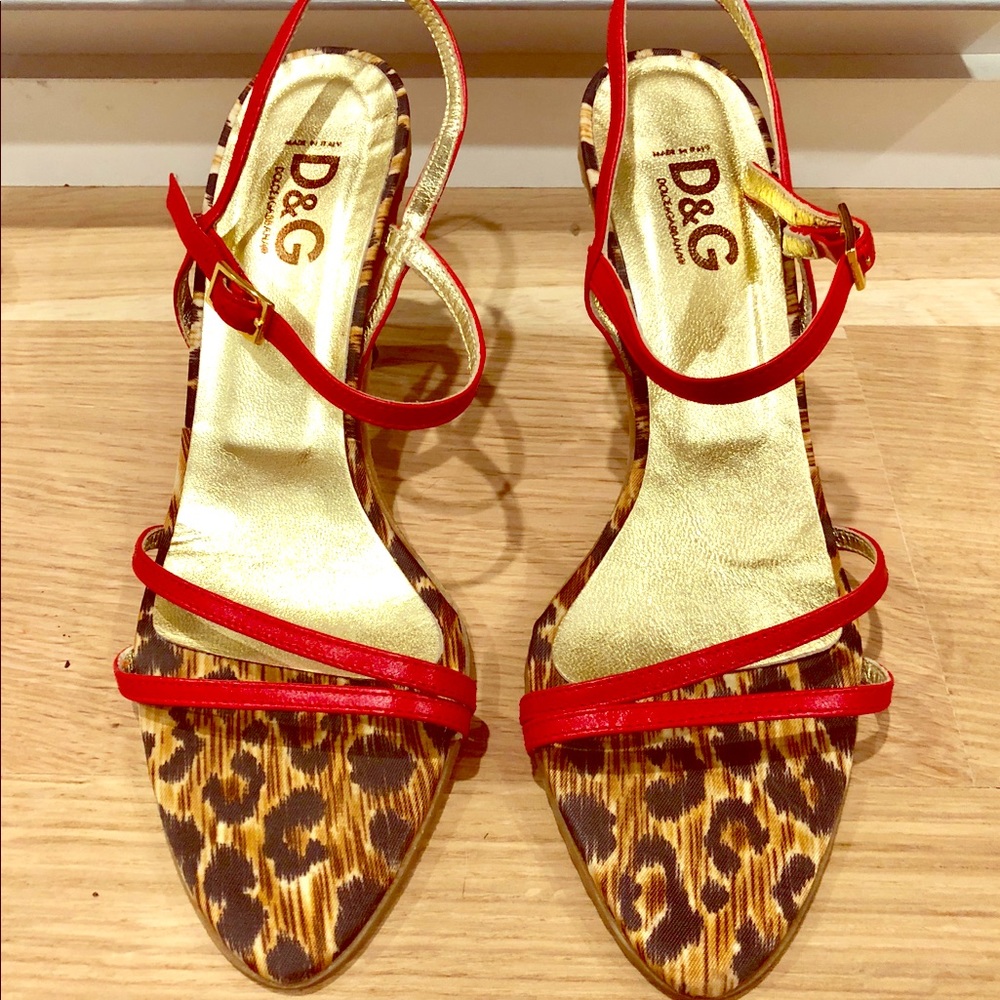D&G red strappy heels